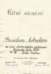 Stanislav Aubrecht, Čestné uznání SČDO za režii, 1984