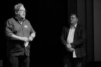 Louny, Lounské divadlení, Jakub Bielecki a Pavel Janda při zahájení přehlídky, 2021