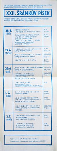 Písek, Šrámkův Písek, programový plakát, 1978