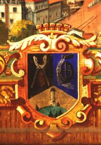 Janov nad Nisou, detail opony, veduta města, 194x