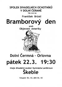 Lanškroun, Škeble, Bramborový den aneb Objevení Ameriky - plakát, 2013