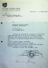 Jihlava, Klicpera, korespondence spolku, Tylova Kutná Hora, 1949