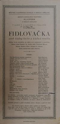 Hradec Králové, Klicpera, Fotoalbum, Fidlovačka - plakát, 1926