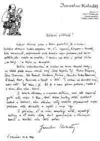 Jaroslav Koloděj, korespondence, 1996