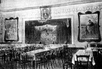 Sál restaurace se spolkovým jevištěm   