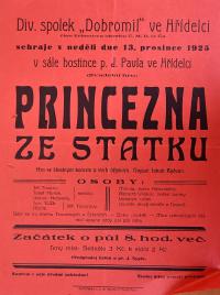 Hřídelec, Dobromil, Princezna ze statku - plakát, 1925