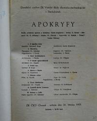 Pardubice, Spolek divadelních ochotníků, Korespondence, 1955