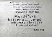 Litomyšl, ochotnický spolek Filigrán, opona k opeře Krvavý román podle předlohy Josefa Váchala, autorky Jana Waisserová a Kateřina Tomková, 1997