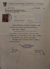 Litomyšl, Jednota divadelních ochotníků, Korespondence, Ka 2/11