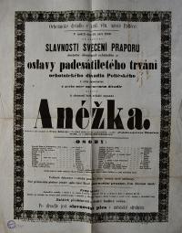 Polička, Spolek divadelních ochotníků, Anežka - plakát, 1869