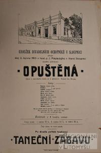 Sloupnice, SDO, Opuštěná - plakát, 1910