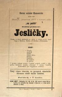 Kamenice, Školní mládež, Jesličky - plakát, 1877