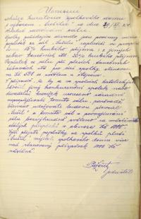 Kroměříž, Sušil, Usnesení o pronajímání sálu Spolkového domu, 1924