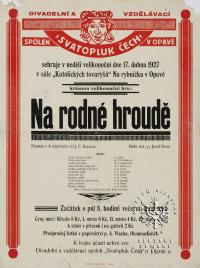 Opava, Čech, Na rodné hroudě - plakát, 1927