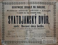 Litomyšl, JDO, Svatojánský dvůr - plakát, 1873