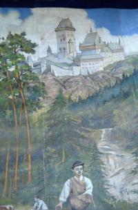 Mníšek pod Brdy, Sokol, detail opony Kde domov můj, autor neznámý, s.a.
