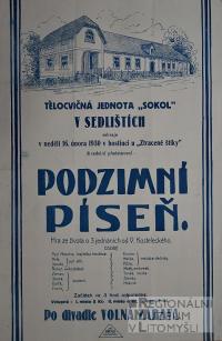 Sedliště, Sokol, Podzimní píseň - plakát, 1930