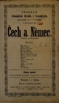 Sezemice, Ochotníci, Čech a Němec - plakát, 1864