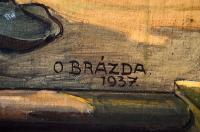 Kounov, sokolovna, detail opony, alegorie sokolského hnutí, Oskar Brázda, 1937