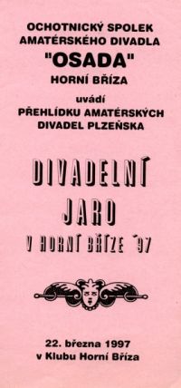 Horní Bříza, Divadelní jaro 1997, divadelní přehlídka - pozvánka